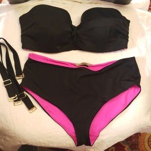 NWOT H&M Bandeau Black Bikini Size 14